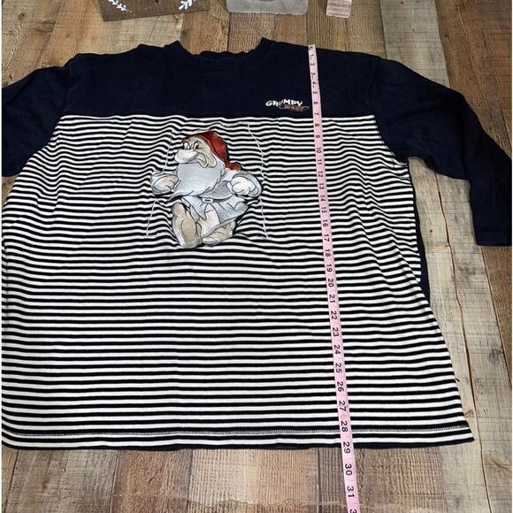 Vintage The Disney Catalog Grumpy Wear Striped TwoToned Thick Long Sleeved Shirt - Picture 8 of 9